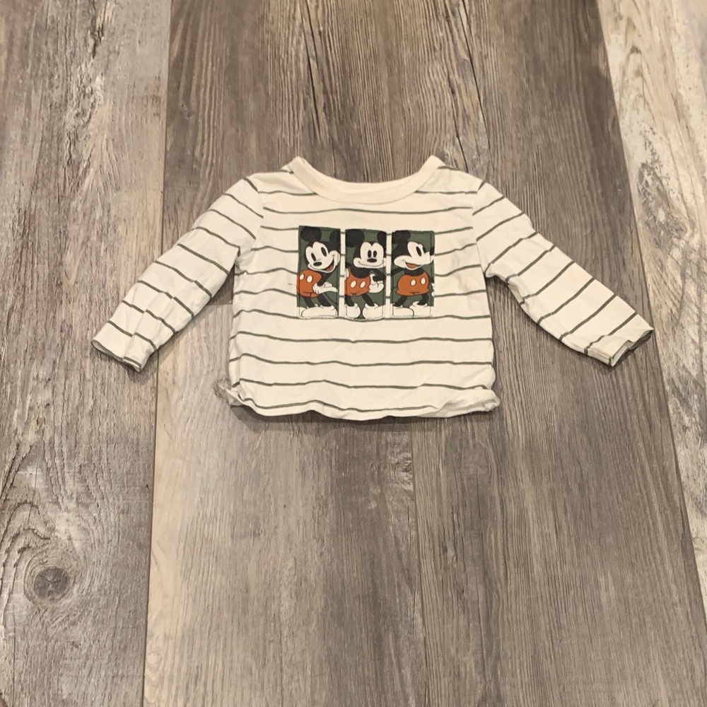 Disney Striped Kids Shirt with Cartoon Print